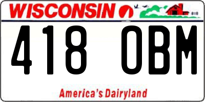 WI license plate 418OBM