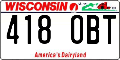 WI license plate 418OBT