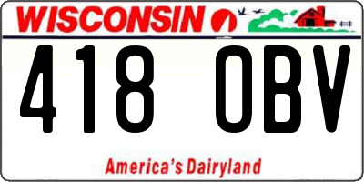 WI license plate 418OBV