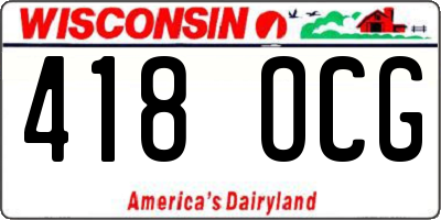WI license plate 418OCG