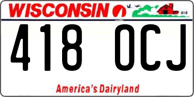 WI license plate 418OCJ