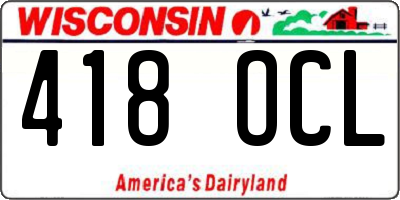 WI license plate 418OCL