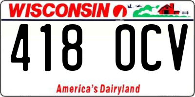 WI license plate 418OCV