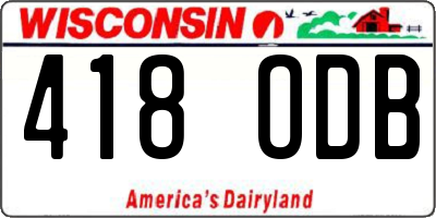 WI license plate 418ODB