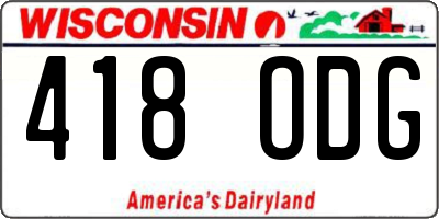 WI license plate 418ODG
