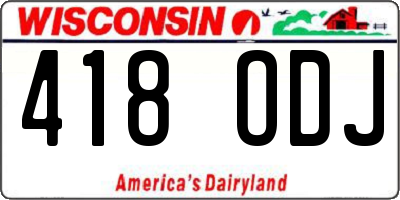 WI license plate 418ODJ