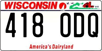 WI license plate 418ODQ