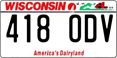 WI license plate 418ODV