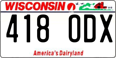 WI license plate 418ODX
