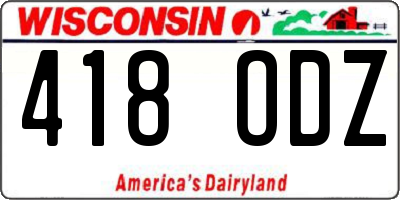 WI license plate 418ODZ
