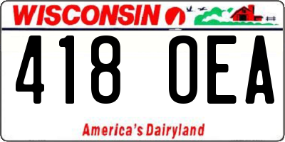 WI license plate 418OEA