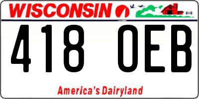 WI license plate 418OEB