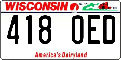 WI license plate 418OED