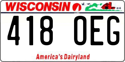 WI license plate 418OEG