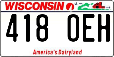 WI license plate 418OEH
