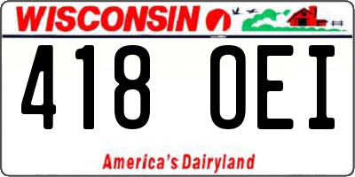 WI license plate 418OEI