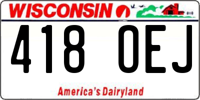 WI license plate 418OEJ