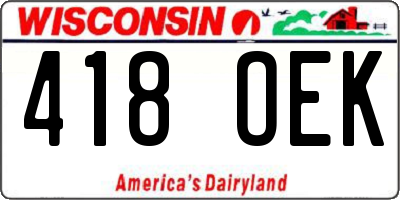 WI license plate 418OEK