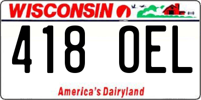WI license plate 418OEL