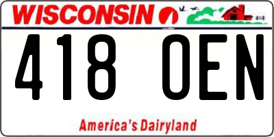 WI license plate 418OEN