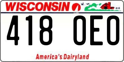 WI license plate 418OEO