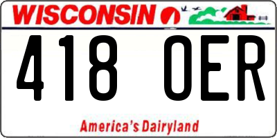 WI license plate 418OER