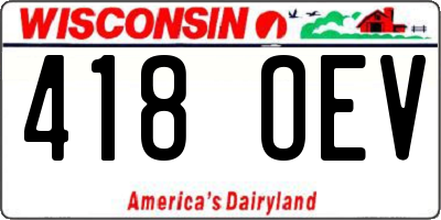 WI license plate 418OEV