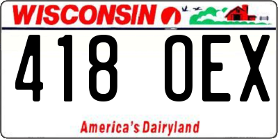 WI license plate 418OEX