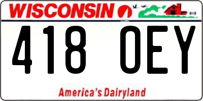 WI license plate 418OEY