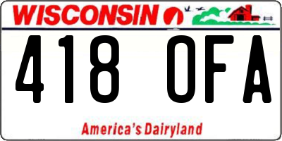 WI license plate 418OFA