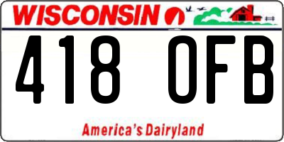 WI license plate 418OFB