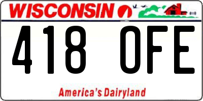 WI license plate 418OFE