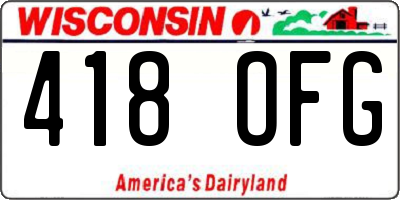WI license plate 418OFG