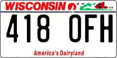 WI license plate 418OFH