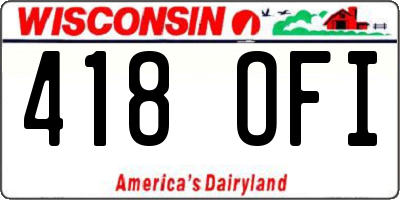 WI license plate 418OFI