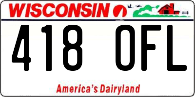 WI license plate 418OFL