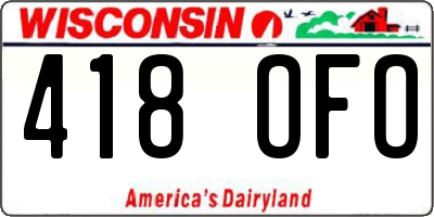WI license plate 418OFO