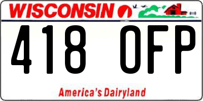 WI license plate 418OFP