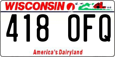 WI license plate 418OFQ