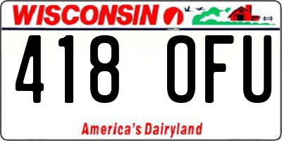WI license plate 418OFU