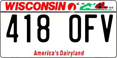 WI license plate 418OFV
