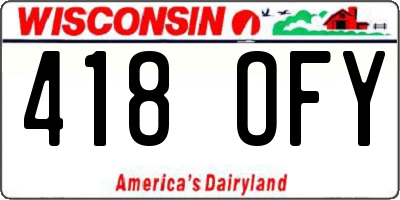 WI license plate 418OFY