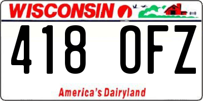 WI license plate 418OFZ