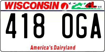 WI license plate 418OGA