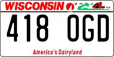 WI license plate 418OGD