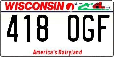 WI license plate 418OGF