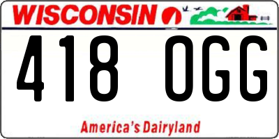 WI license plate 418OGG