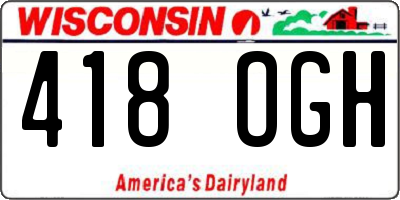 WI license plate 418OGH