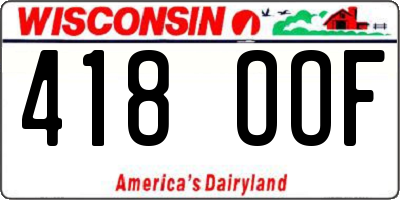 WI license plate 418OOF