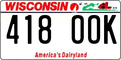 WI license plate 418OOK